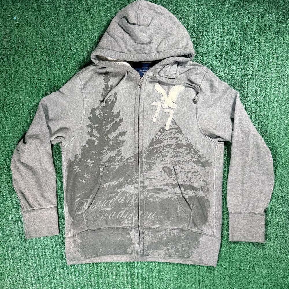 Y2K American Eagle Vintage Fit Juniper Zip Hoodie XL